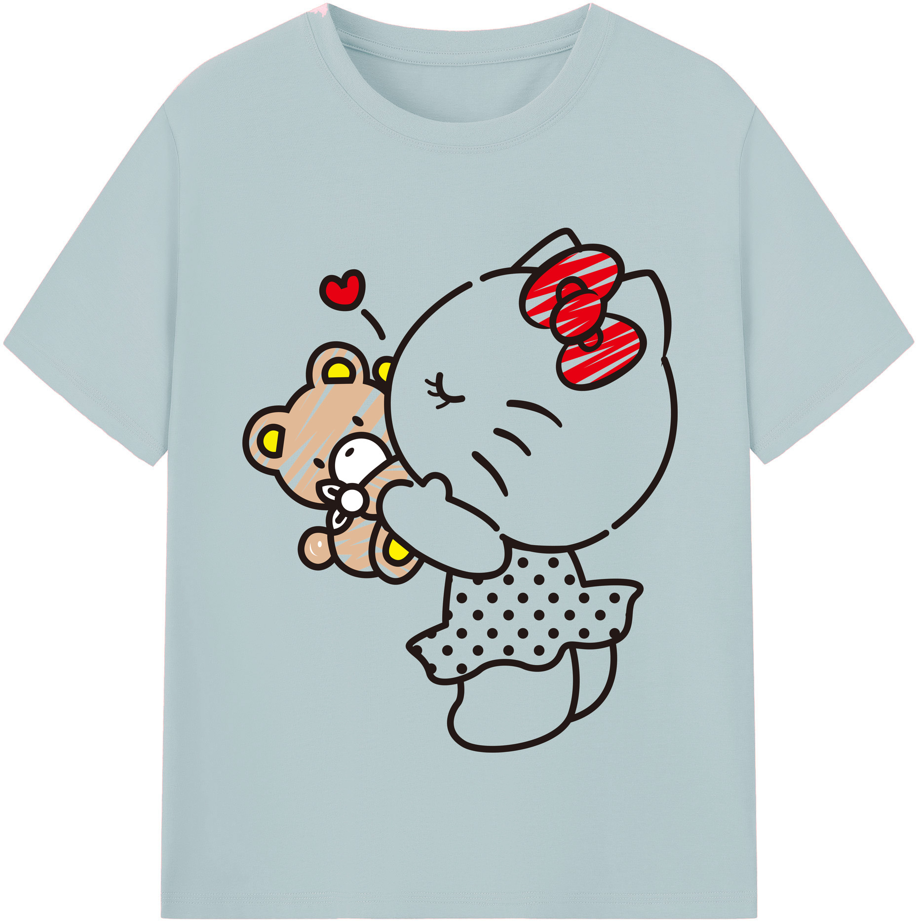 （画像用） Hello Kitty ハローキティ 綿100％半袖Tシャツ（フロントプリント）